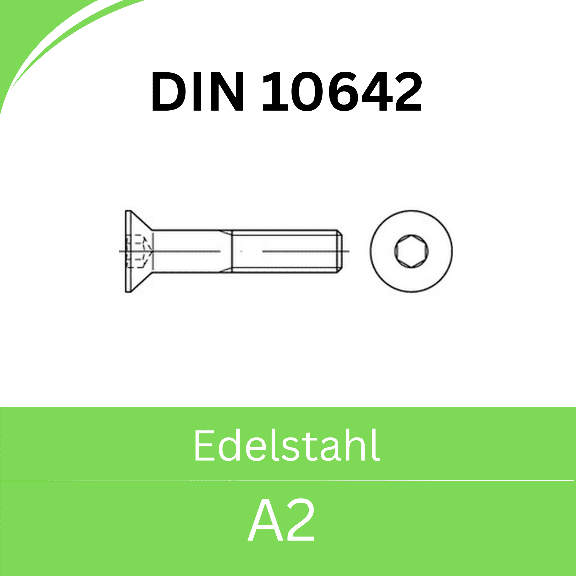 Bild für Kategorie ➤ Kategorie: DIN 10642 Edelstahl (A2) 